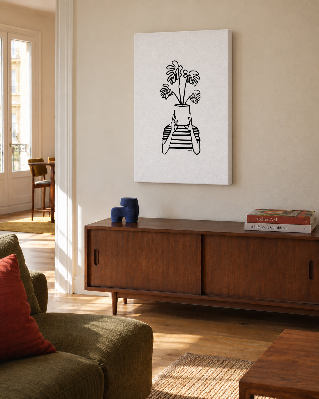 Mood plants - Unframed canvas in an interior