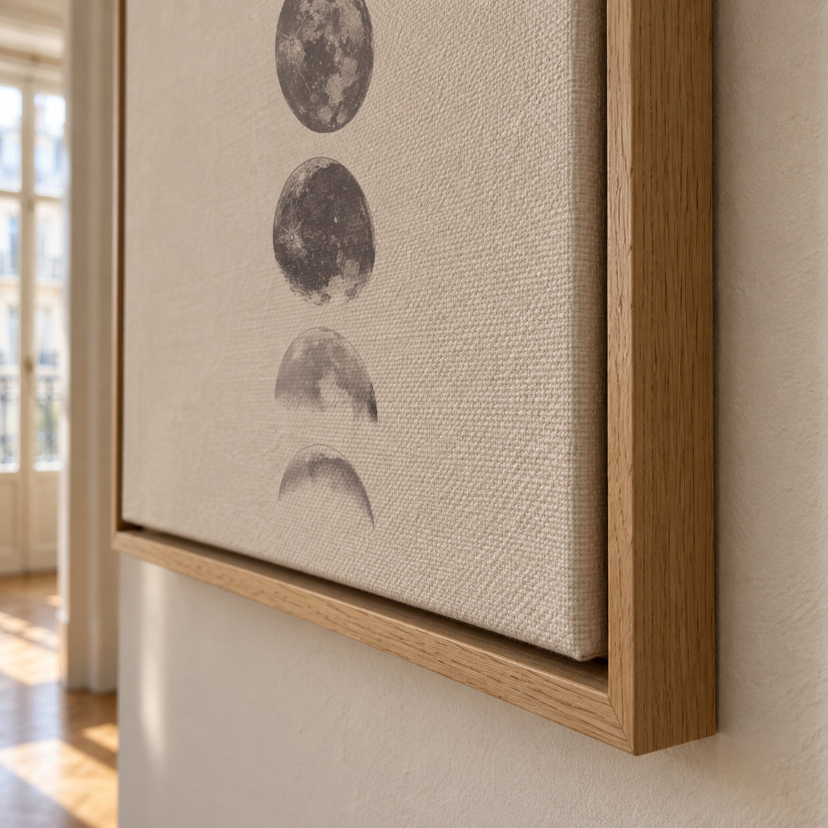 Phases of the moon - Framed canvas detail