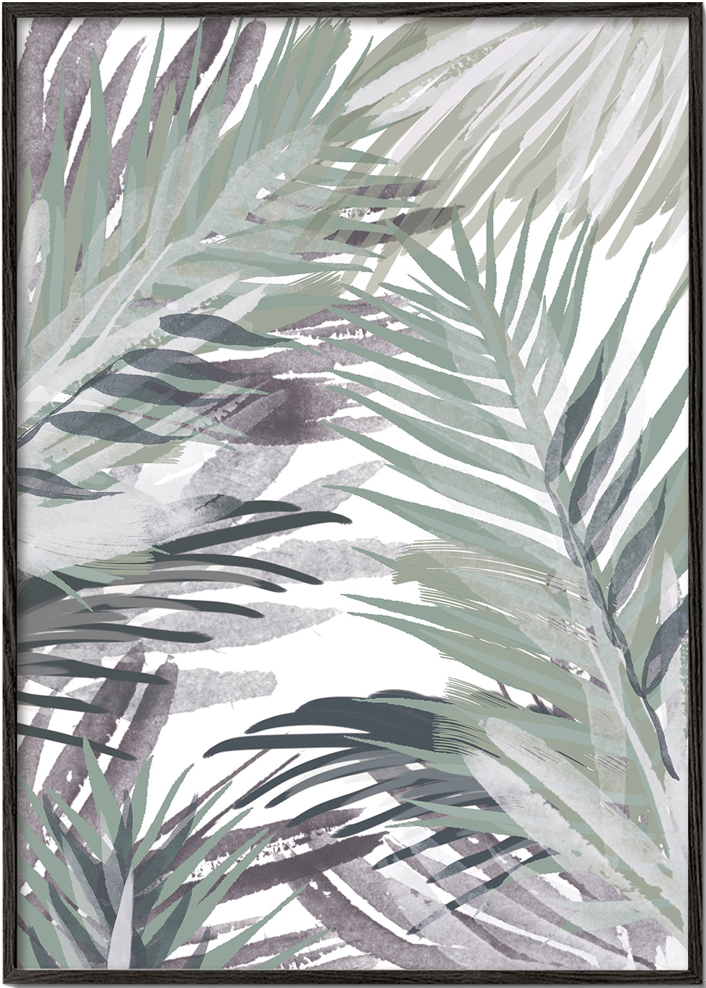 Plakat botaniczny z palmami akwarelowymi