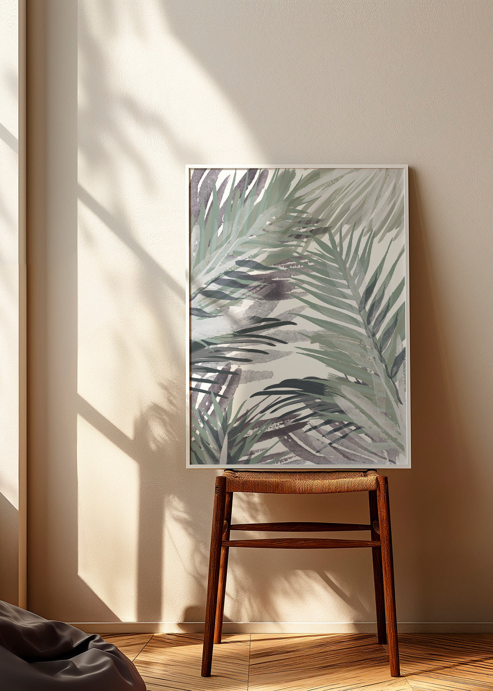Plakat botaniczny z palmami akwarelowymi