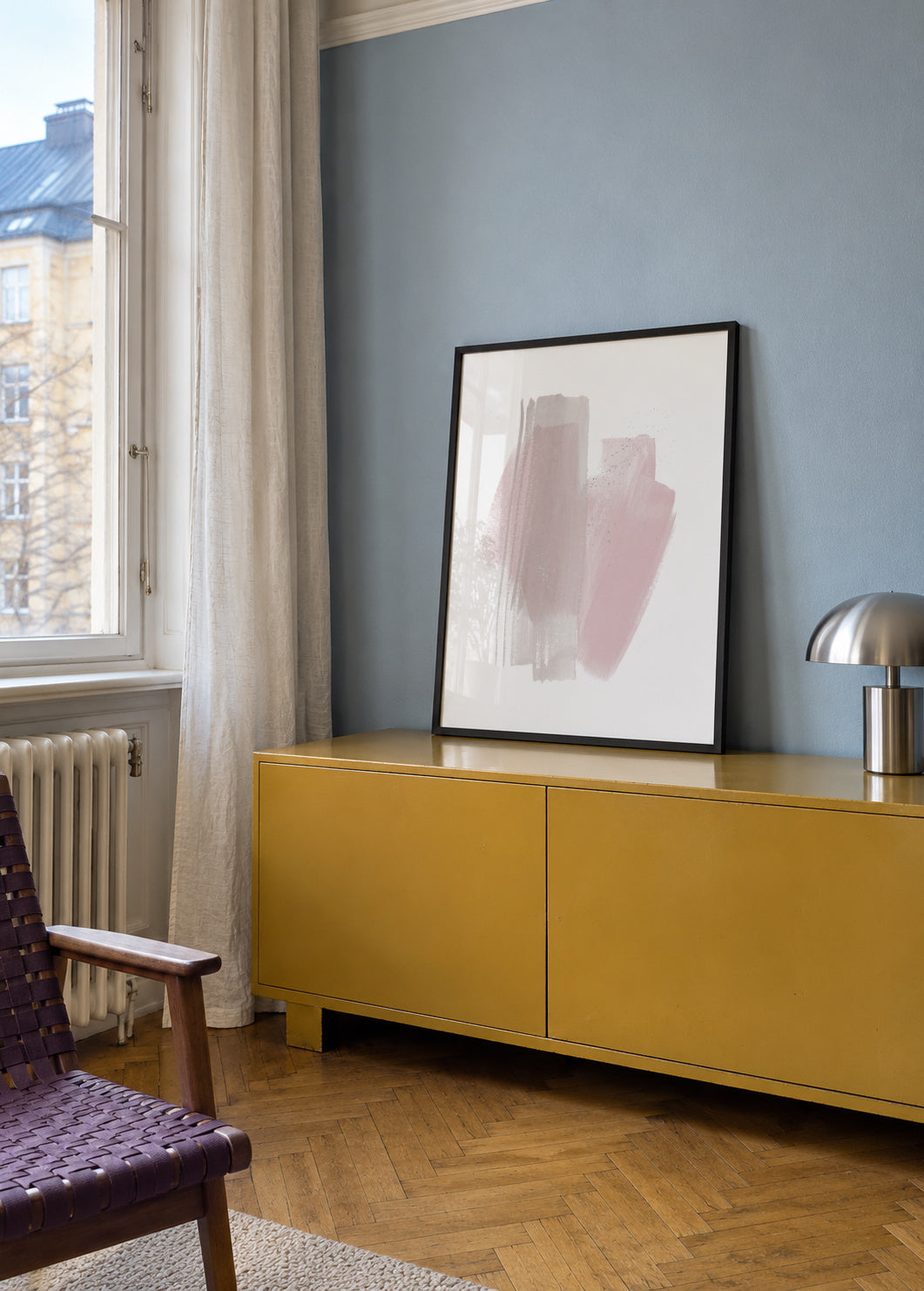 Stroke Madrid - Framed poster in an interior