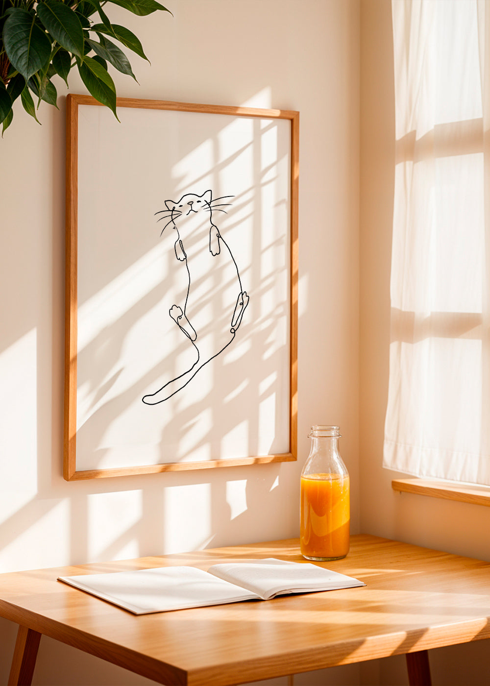Plakat kot linia minimalistyczna