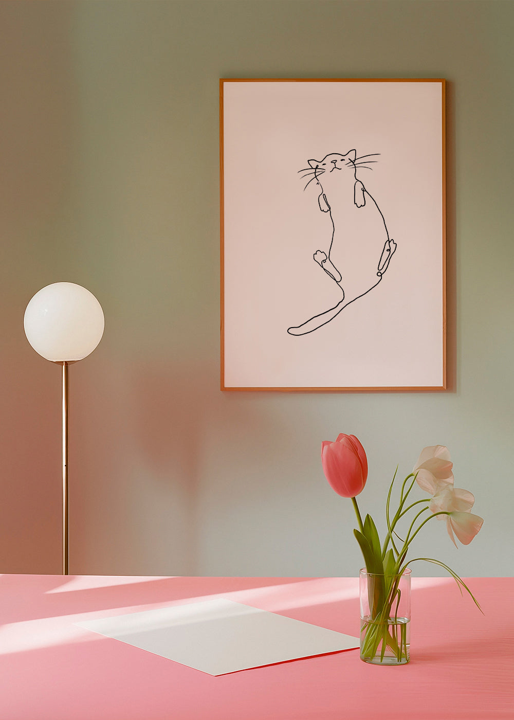 Plakat kot linia minimalistyczna
