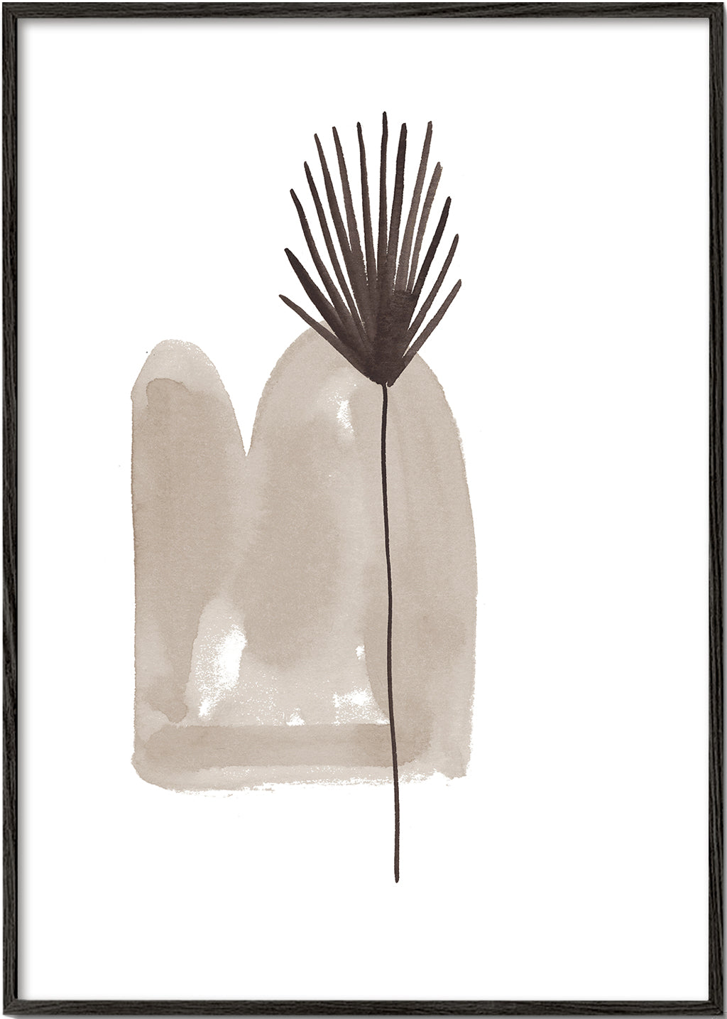 Plakat botaniczny: minimalistyczny liść akwarela