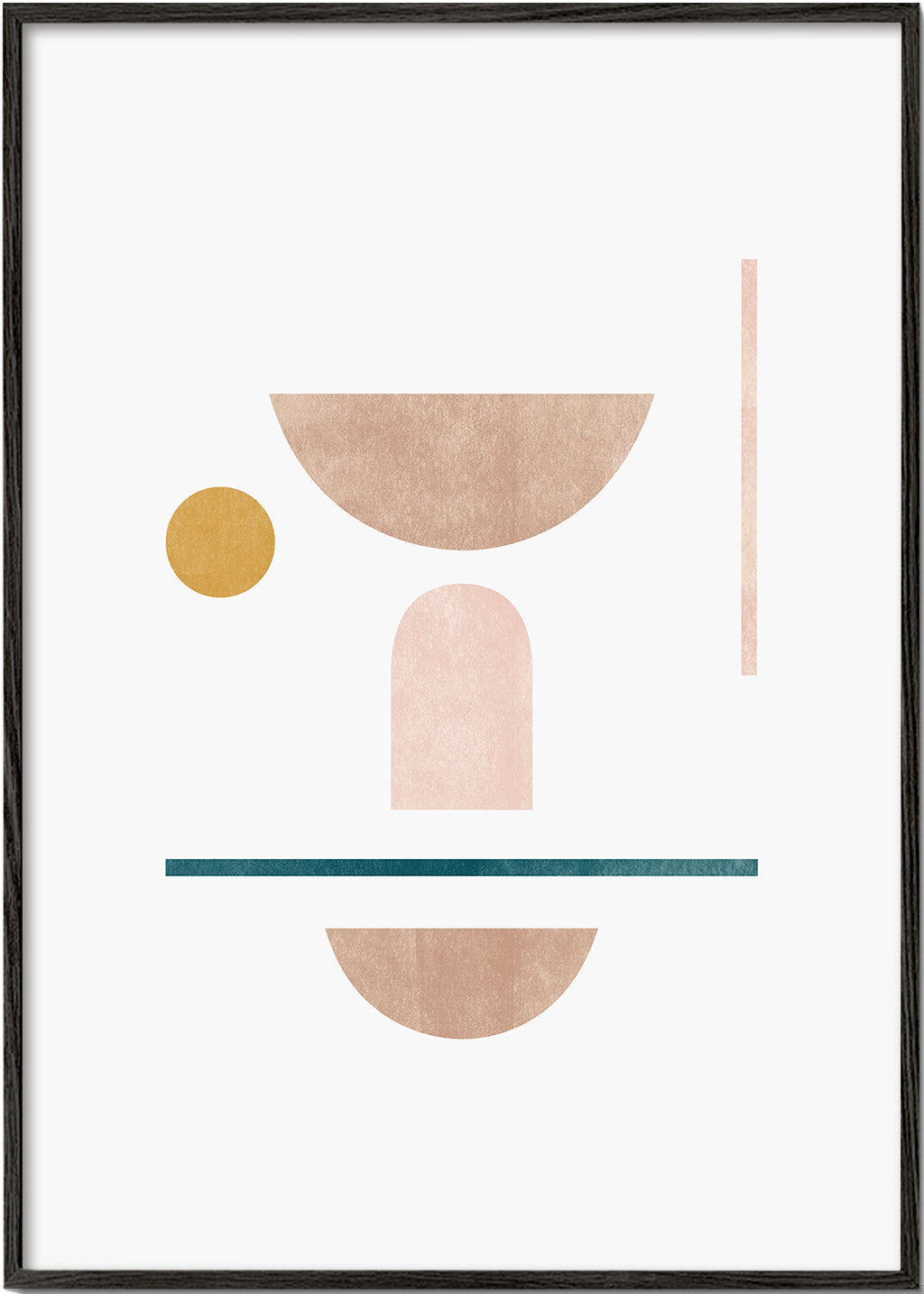 Plakat geometryczny z miękkimi kształtami