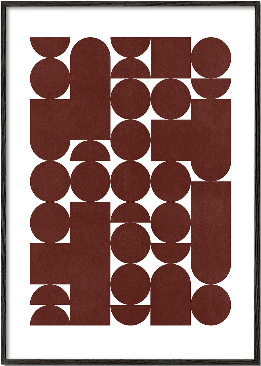 Plakat geometryczny retro brązowy