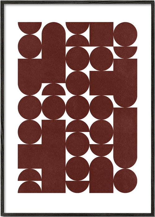 Plakat geometryczny retro brązowy
