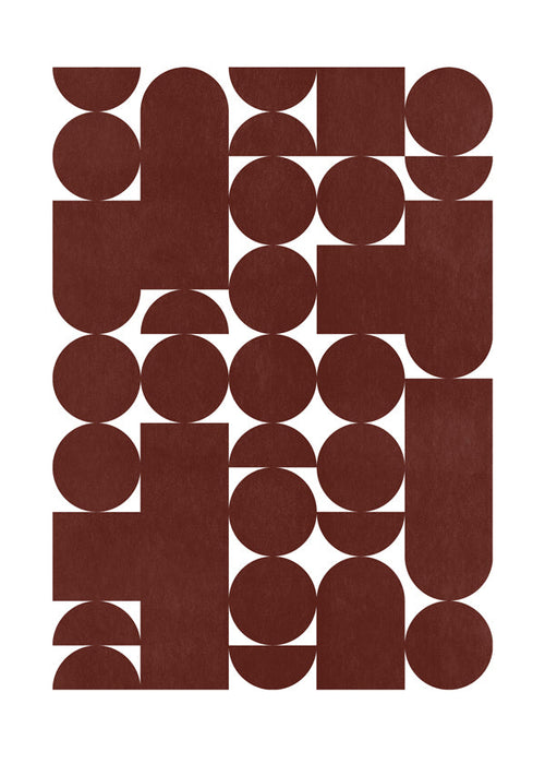 Plakat geometryczny retro brązowy