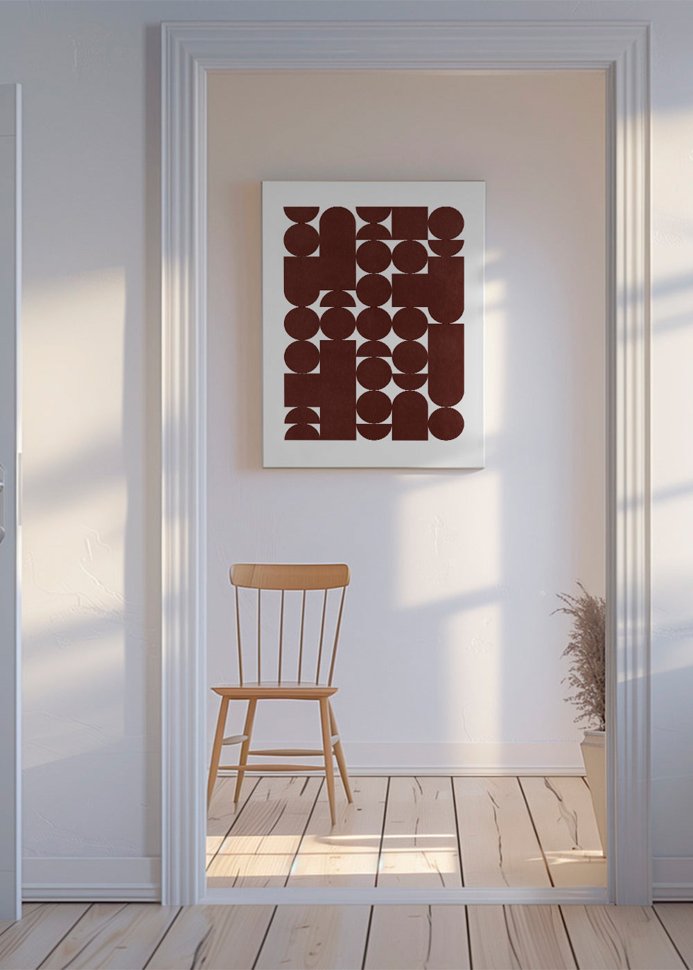 Plakat geometryczny retro brązowy