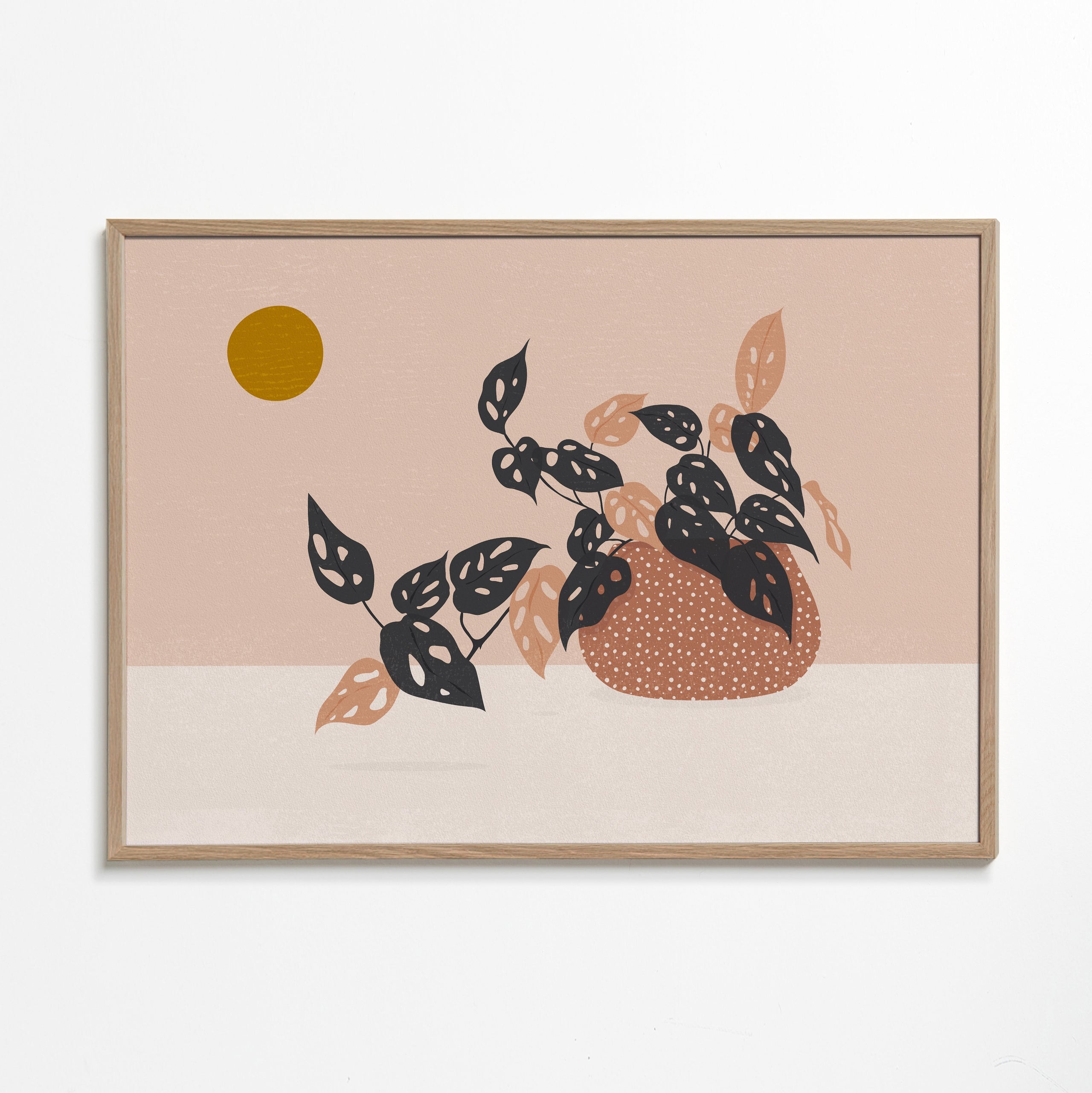 Plakat botaniczny z rośliną w doniczce