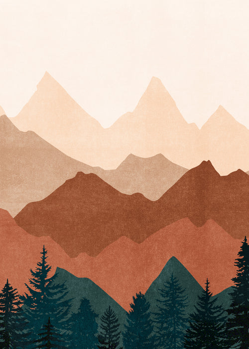 Sunset Peaks 1 - Unframed art print