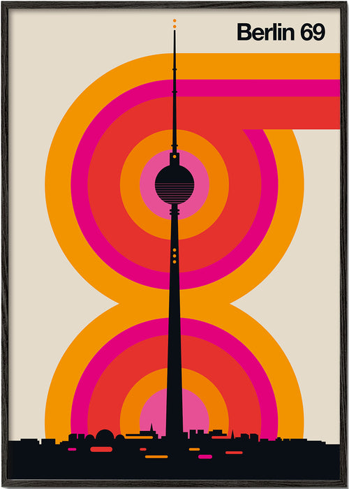 Sztuka miasta Berlin 69 sylwetka wieży plakat