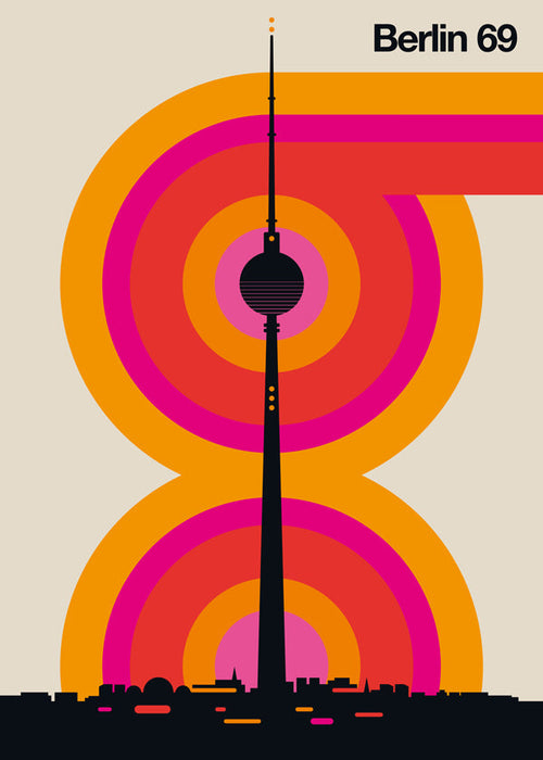 Sztuka miasta Berlin 69 sylwetka wieży plakat