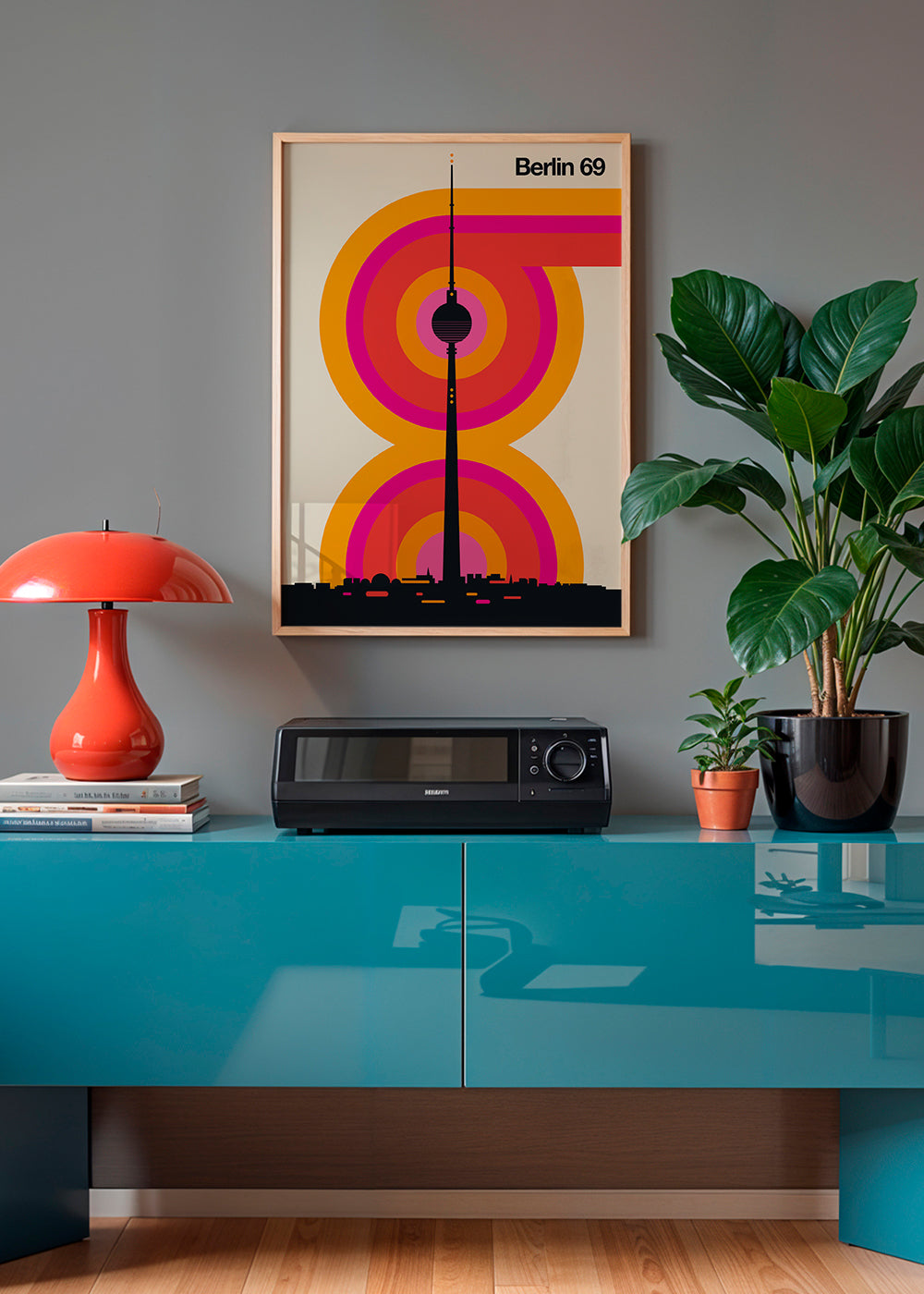 Sztuka miasta Berlin 69 sylwetka wieży plakat