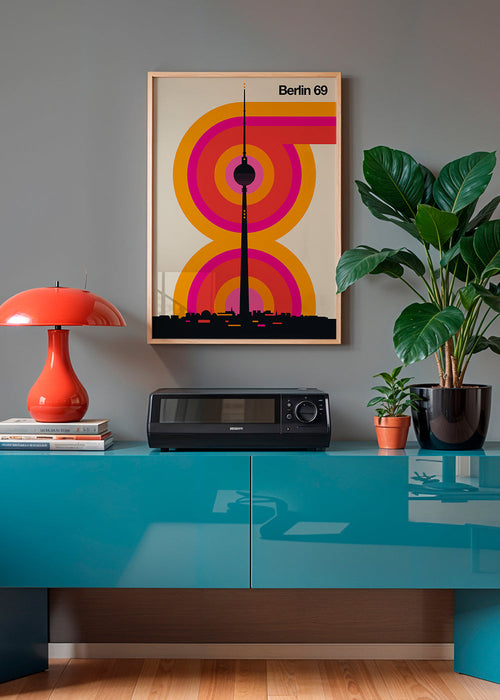 Sztuka miasta Berlin 69 sylwetka wieży plakat