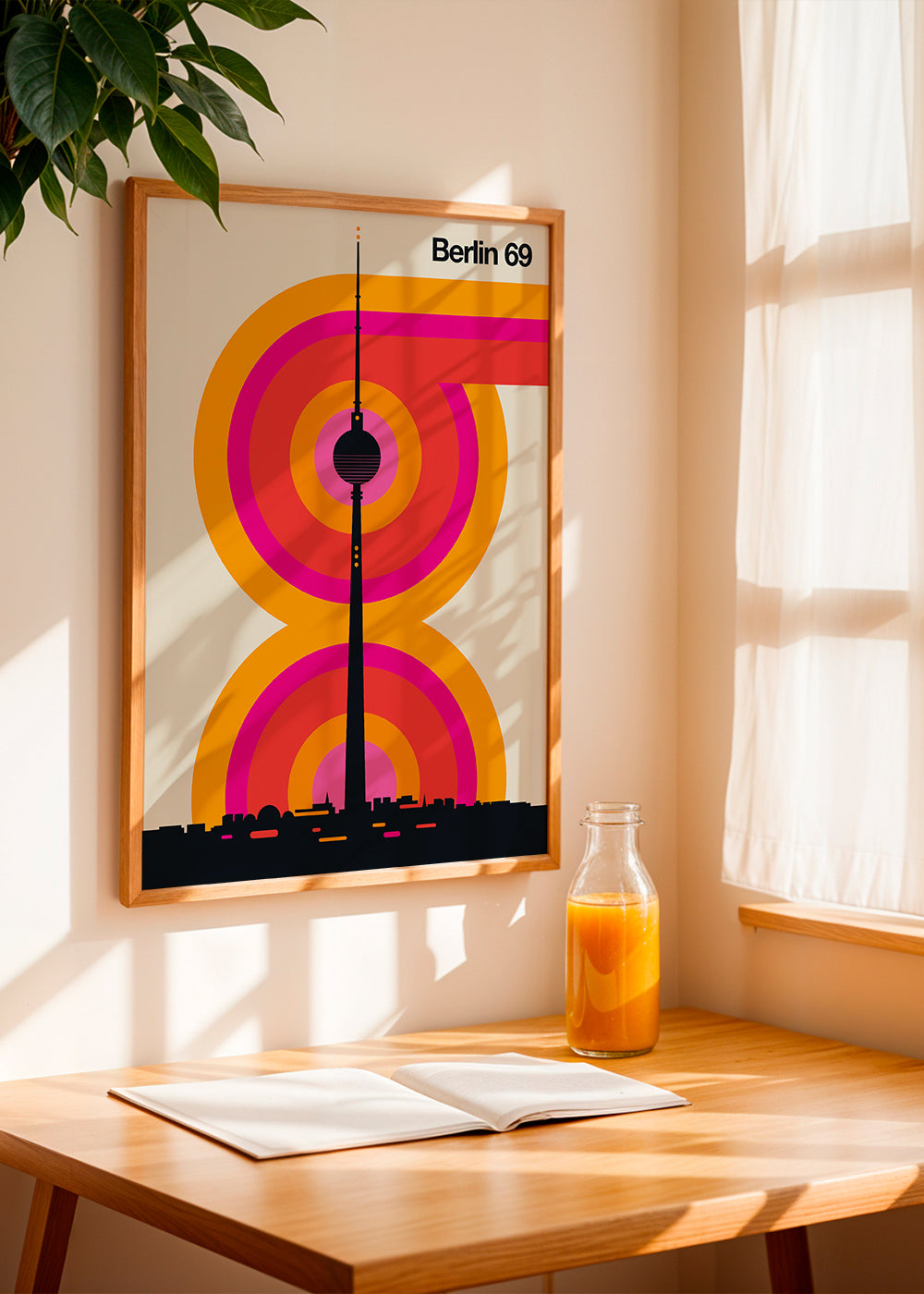 Sztuka miasta Berlin 69 sylwetka wieży plakat