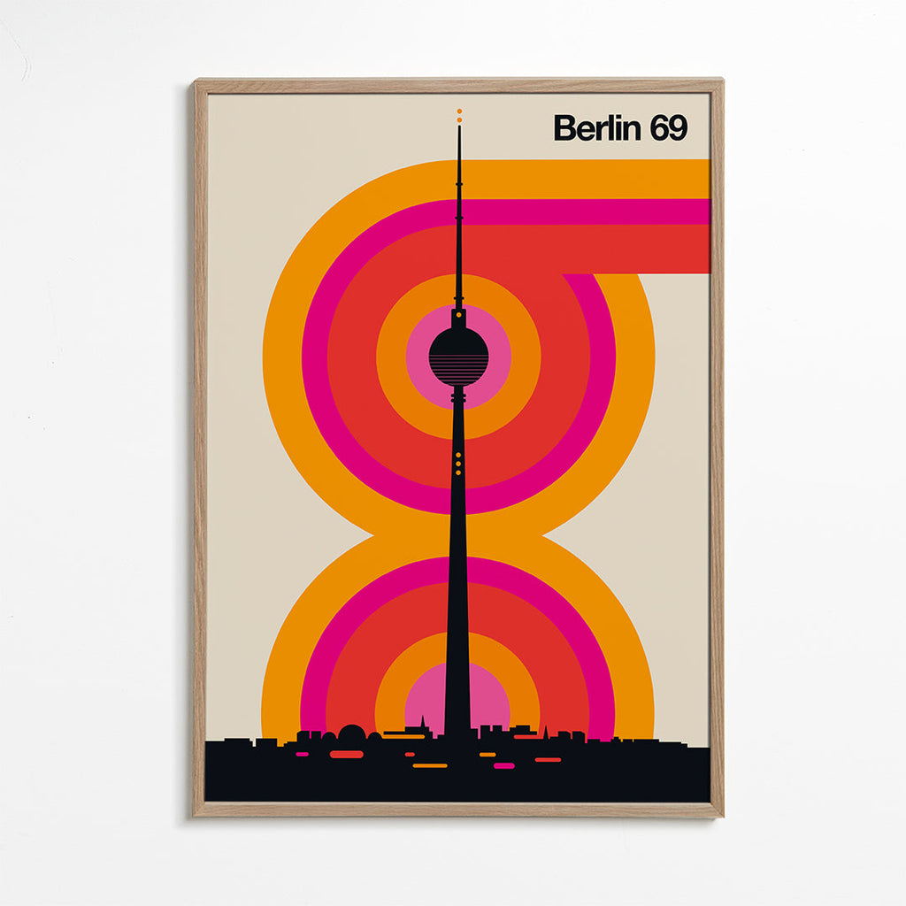 Sztuka miasta Berlin 69 sylwetka wieży plakat