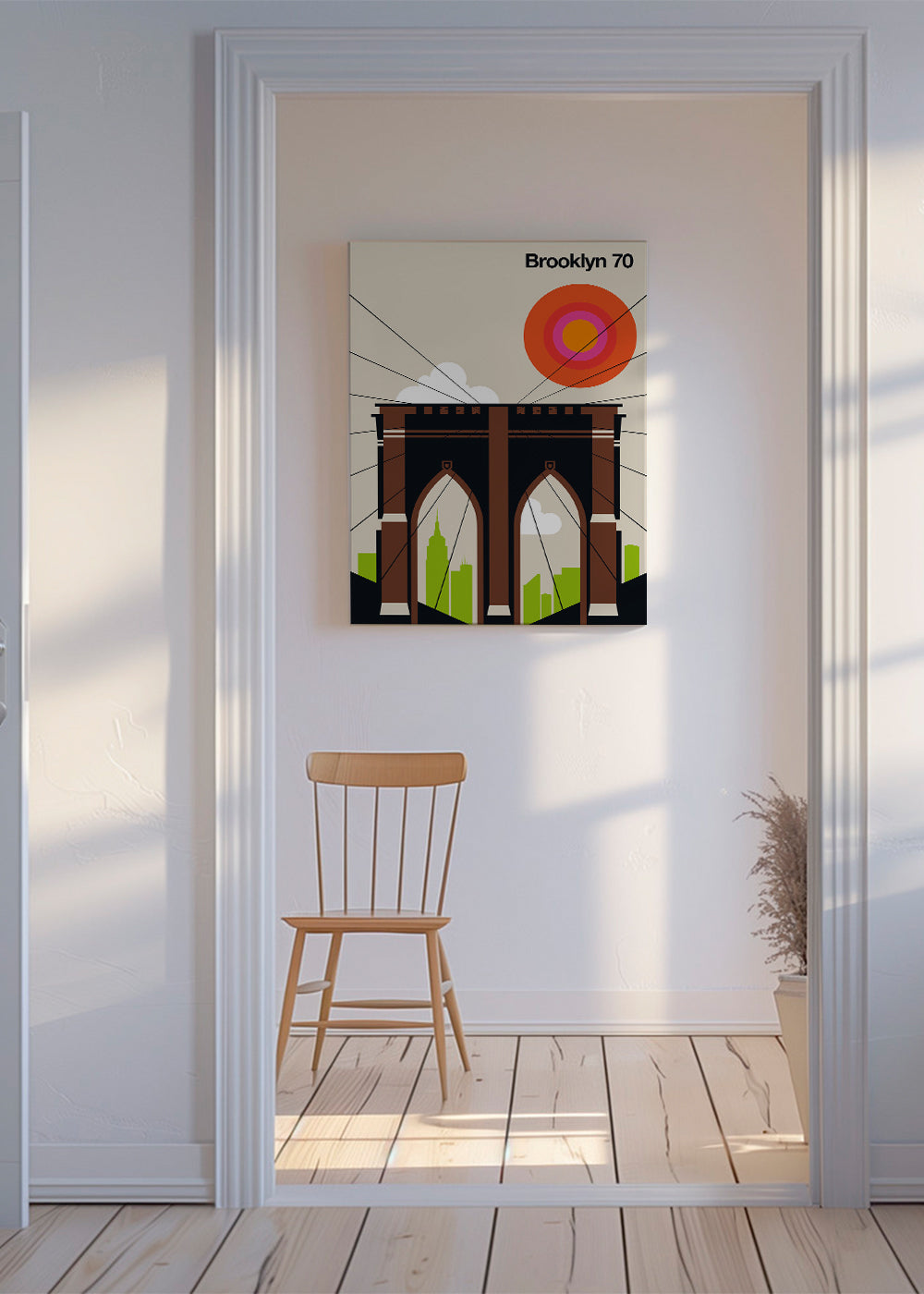 Travel poster Most Brooklyński w grafice ilustracyjnej
