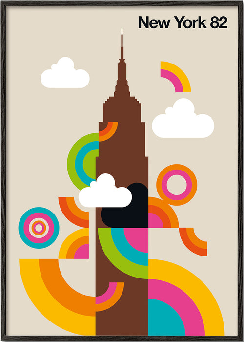Plakat podróżniczy New York 82 w stylu retro