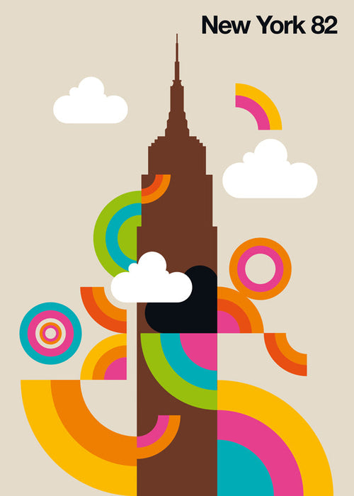 Plakat podróżniczy New York 82 w stylu retro