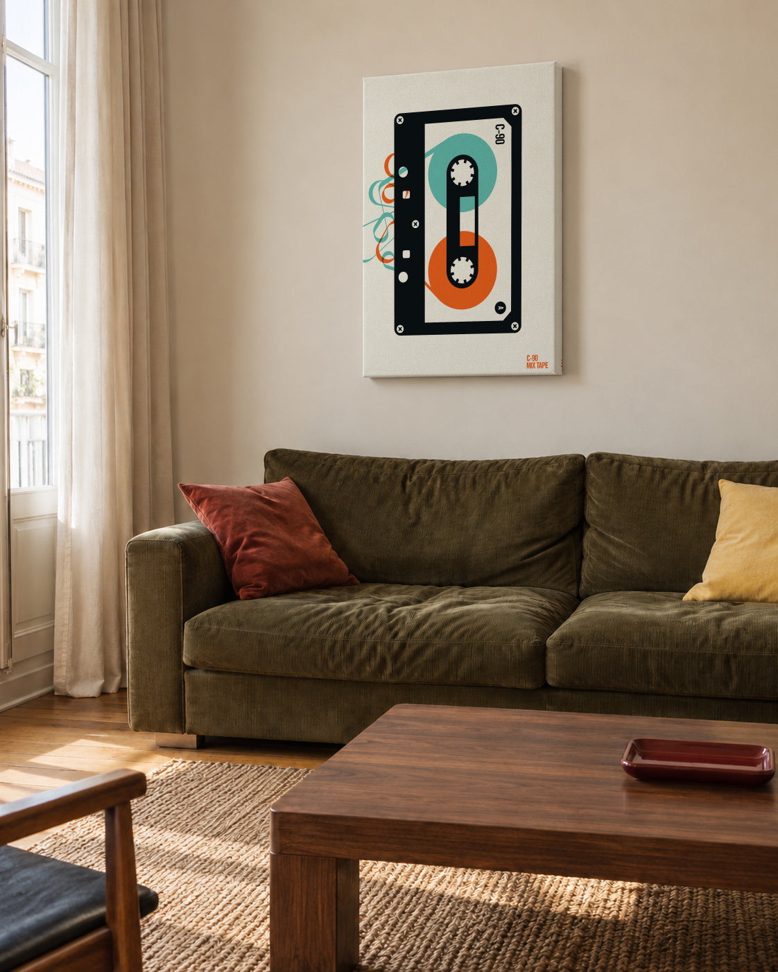 Mixtape - Unframed canvas in an interior