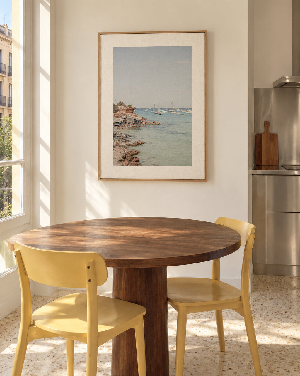 Formentera XXIV - Framed canvas in an interior
