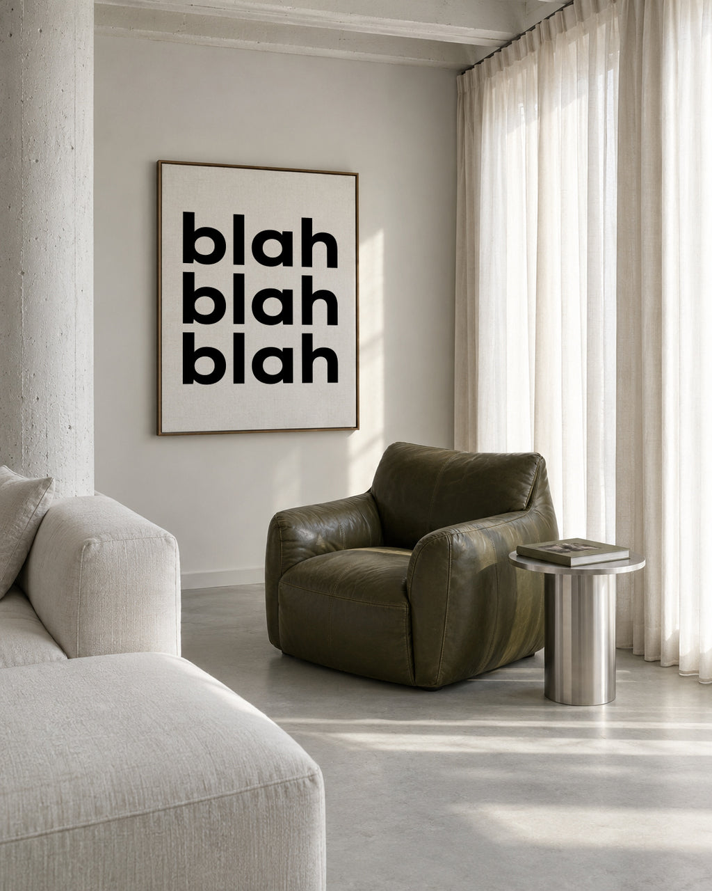 Blah Blah Blah - Framed canvas in an interior