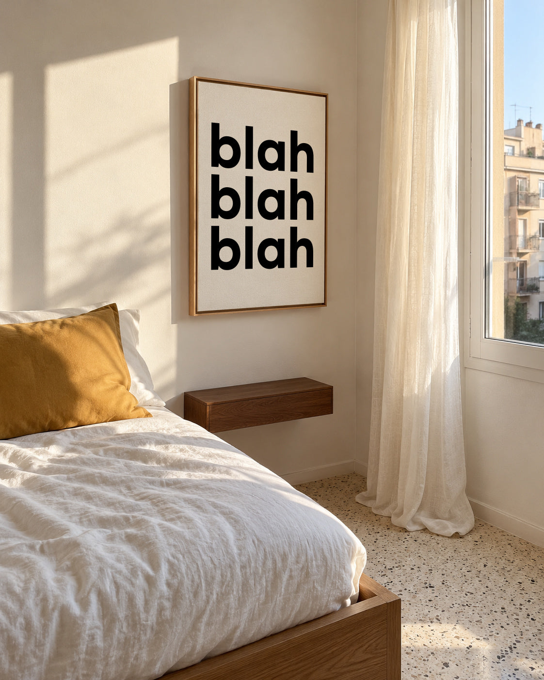 Blah Blah Blah - Framed canvas in an interior
