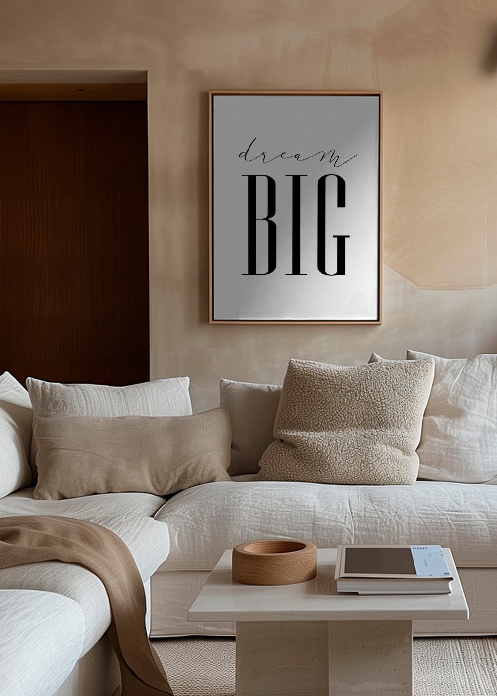 Minimalistyczny plakat typograficzny z mocnym napisem