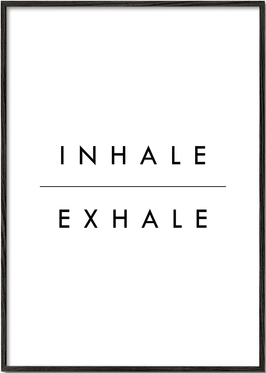 Minimalistyczny plakat typograficzny Inhale Exhale