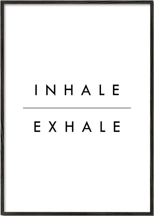 Minimalistyczny plakat typograficzny Inhale Exhale