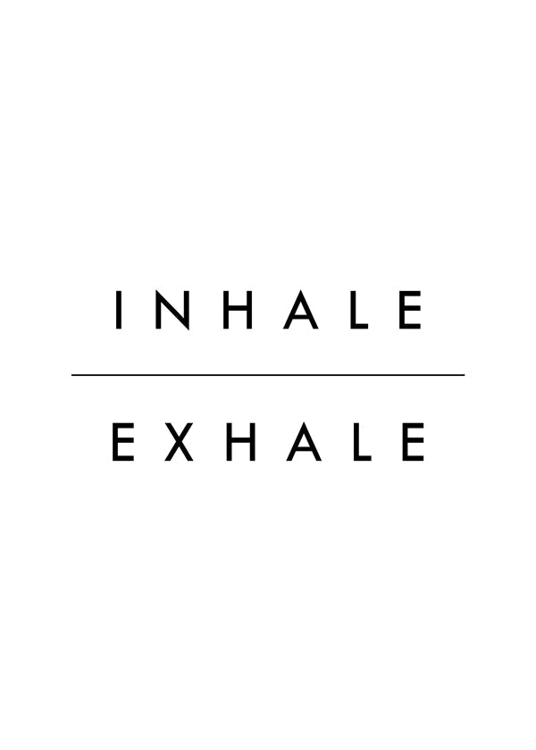 Minimalistyczny plakat typograficzny Inhale Exhale