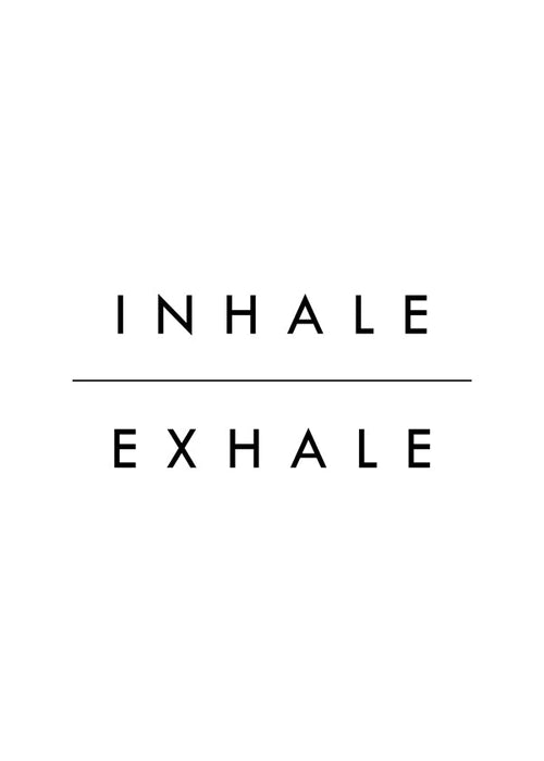 Minimalistyczny plakat typograficzny Inhale Exhale