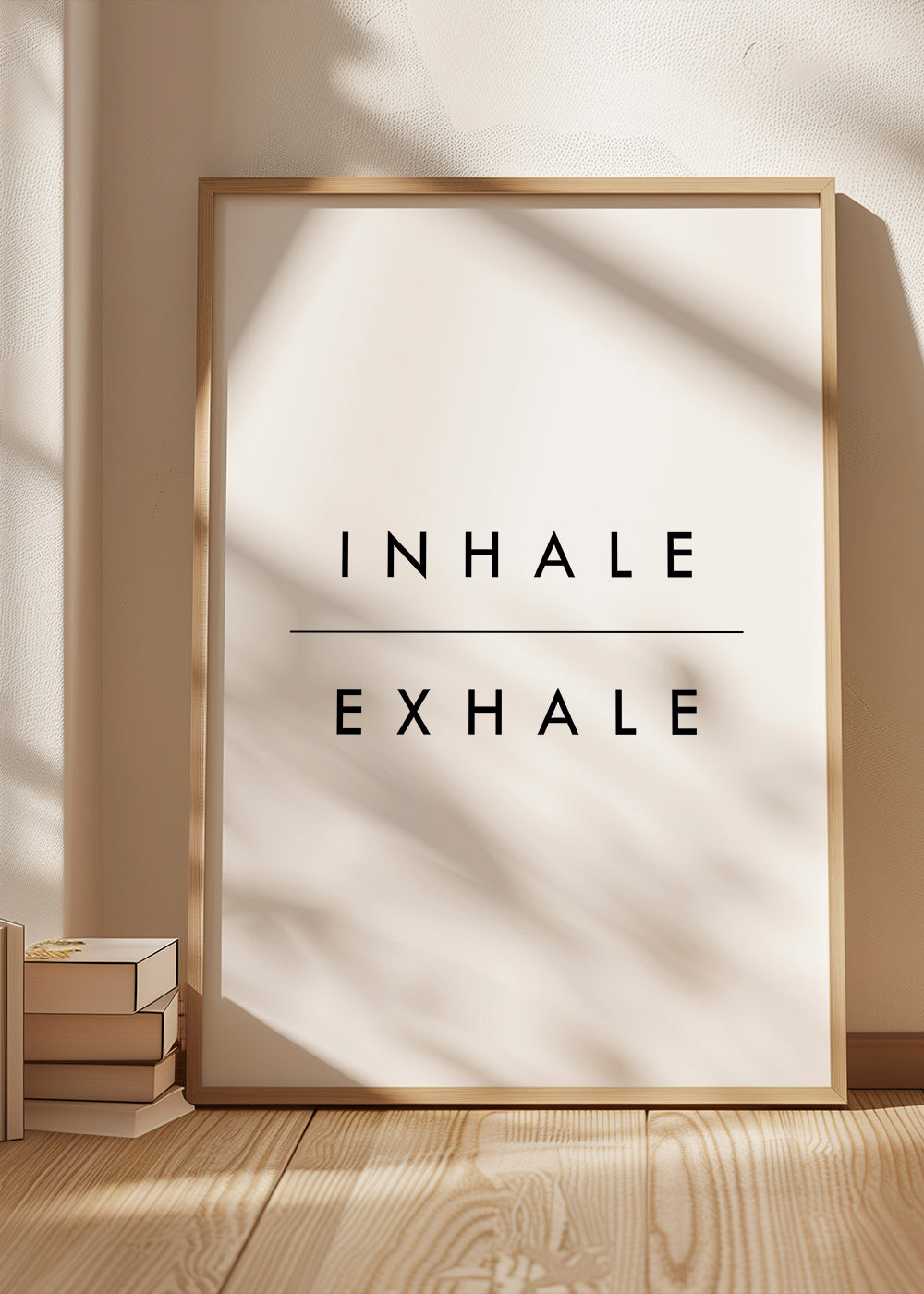Minimalistyczny plakat typograficzny Inhale Exhale