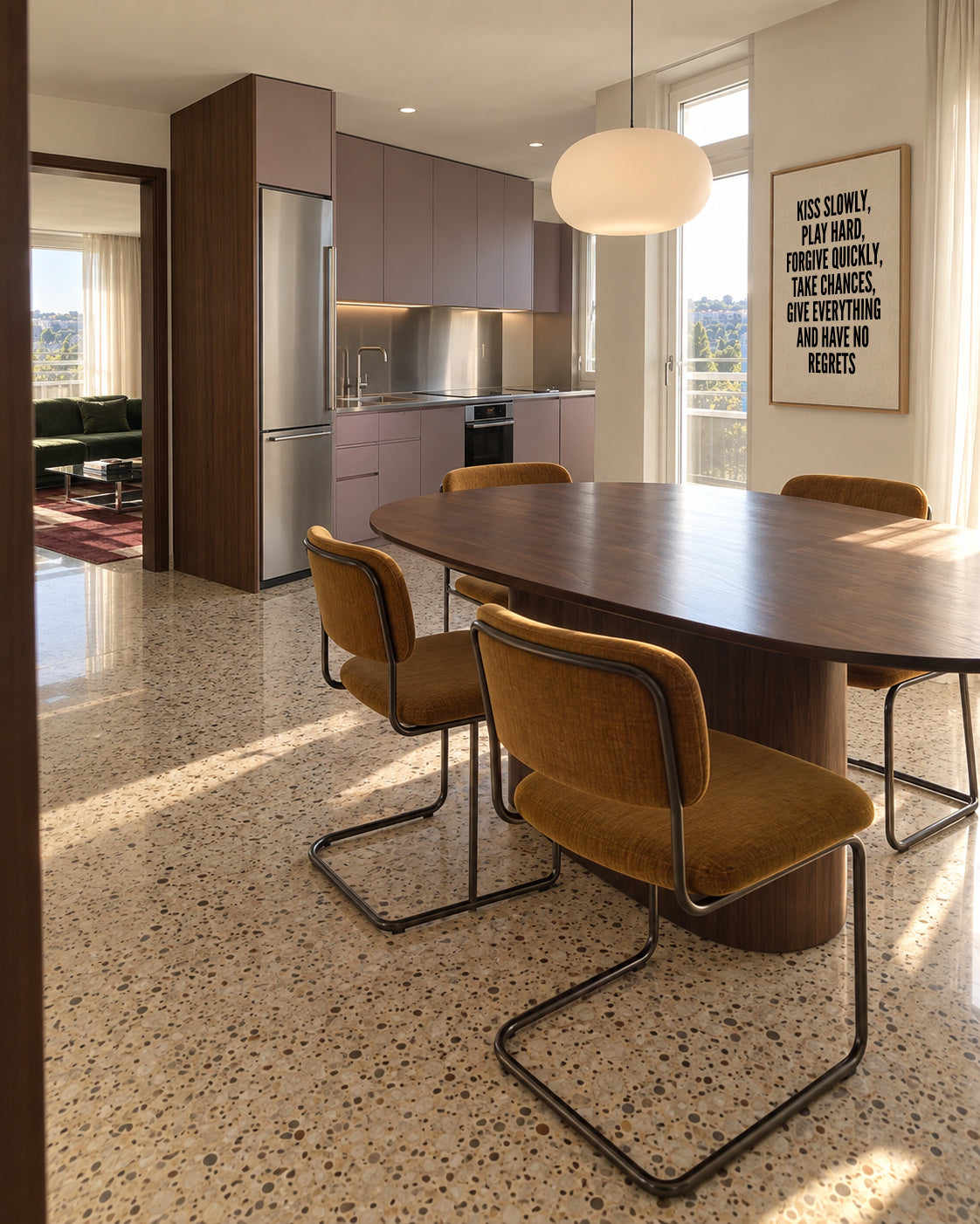 Kiss Slowly - Framed canvas in an interior