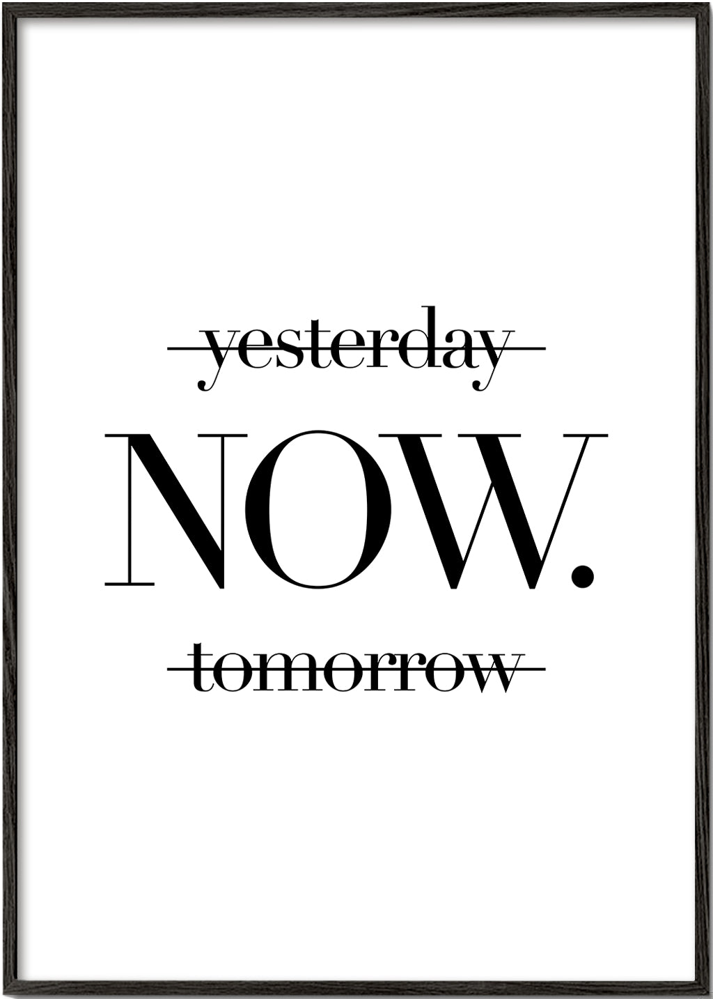 Minimalistyczny plakat NOW typografia