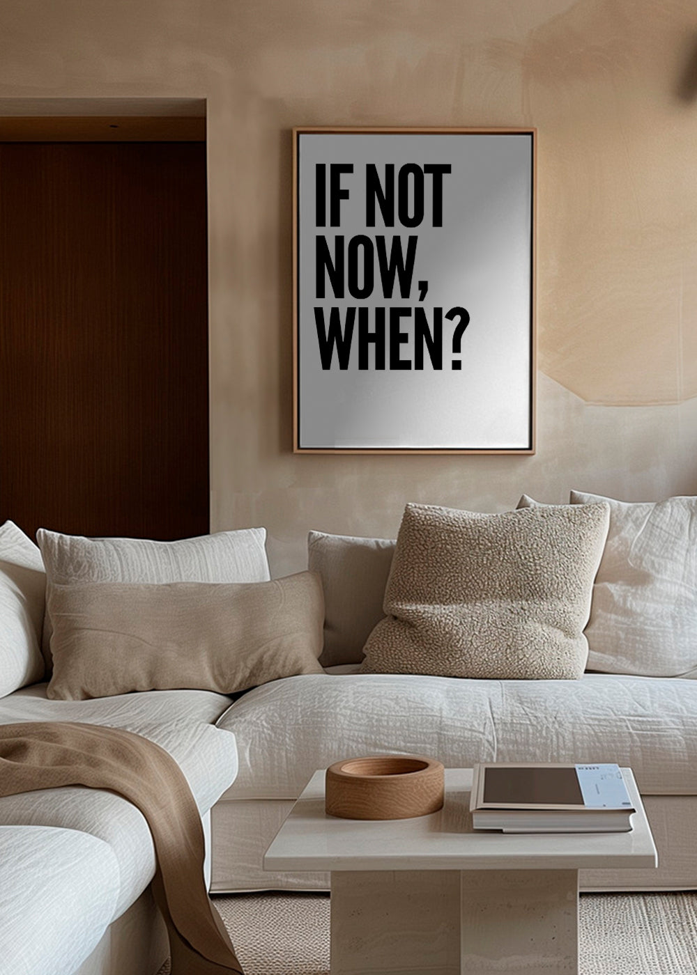 Minimalistyczny plakat typograficzny z mocnym hasłem