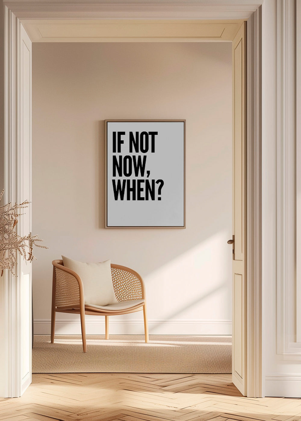 Minimalistyczny plakat typograficzny z mocnym hasłem