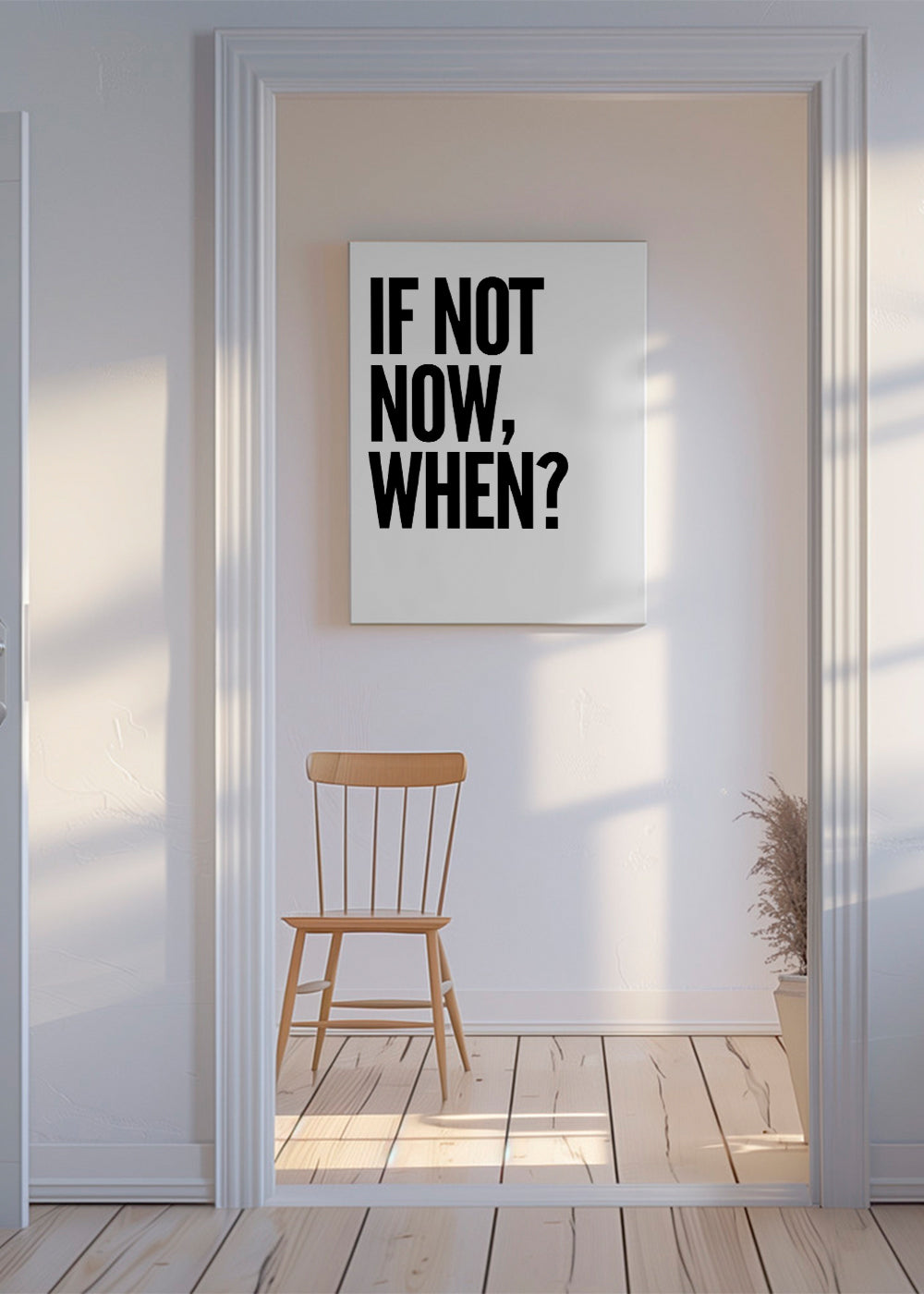 Minimalistyczny plakat typograficzny z mocnym hasłem