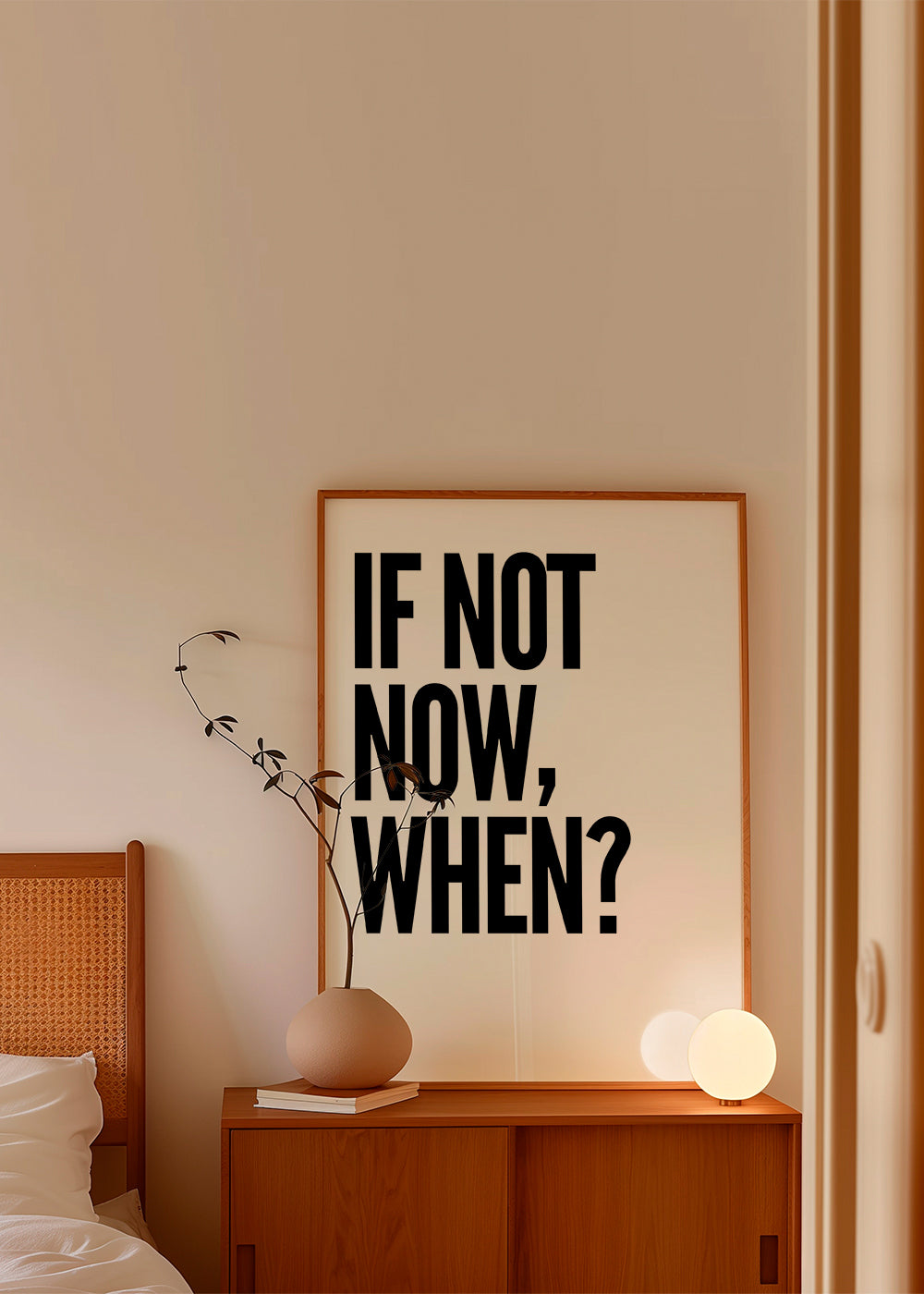 Minimalistyczny plakat typograficzny z mocnym hasłem