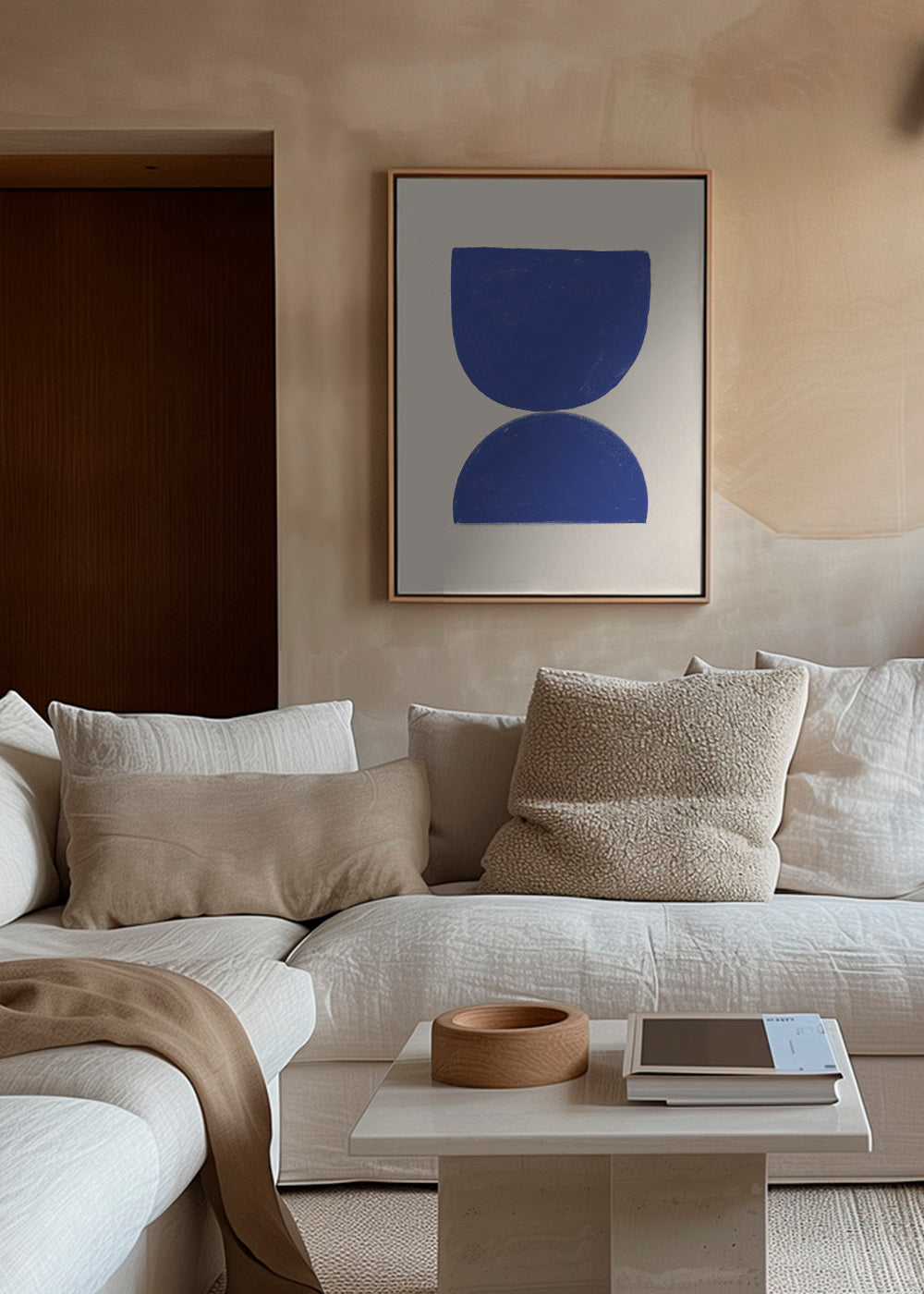 Plakat geometryczny niebieski minimal półkola