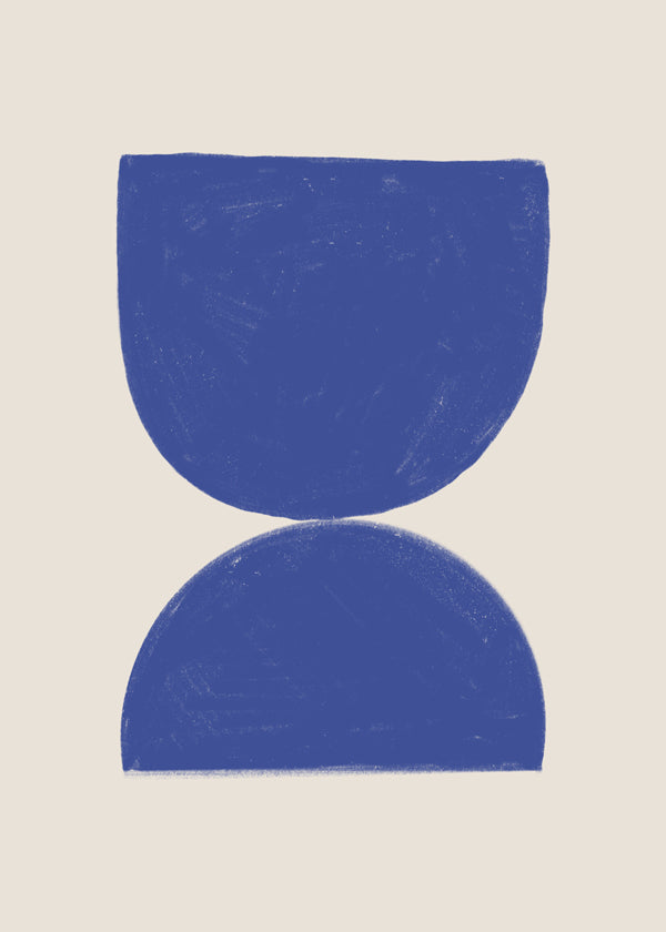 Plakat geometryczny niebieski minimal półkola