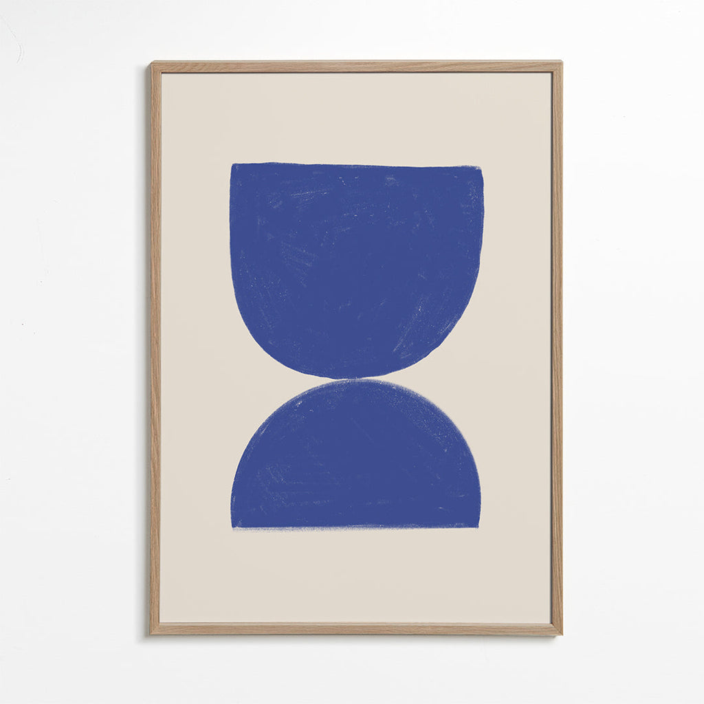 Plakat geometryczny niebieski minimal półkola