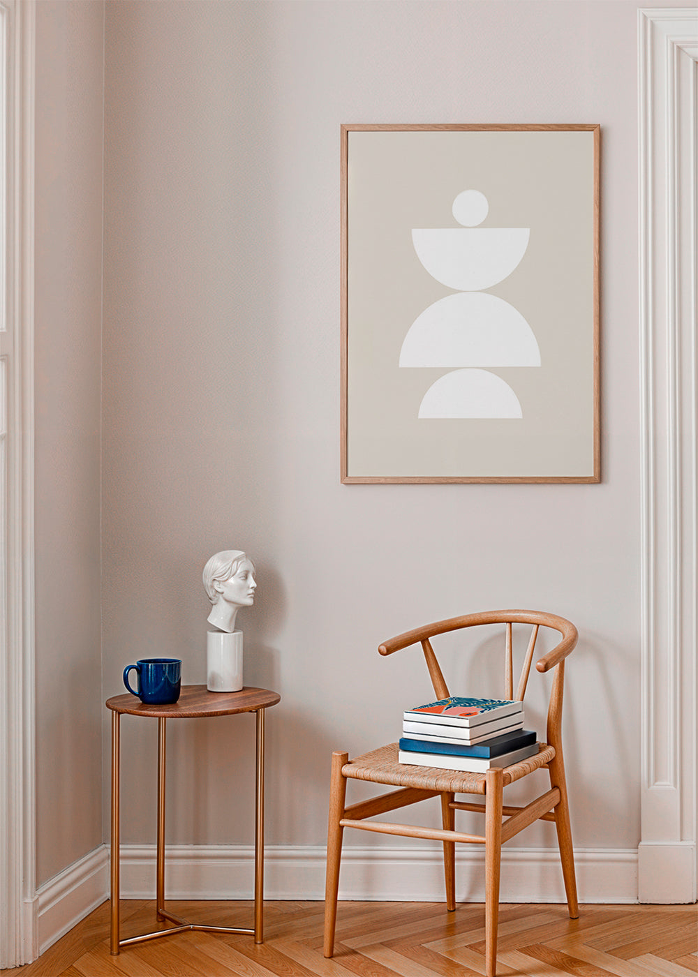 Plakat geometryczny z ułożonymi półokręgami