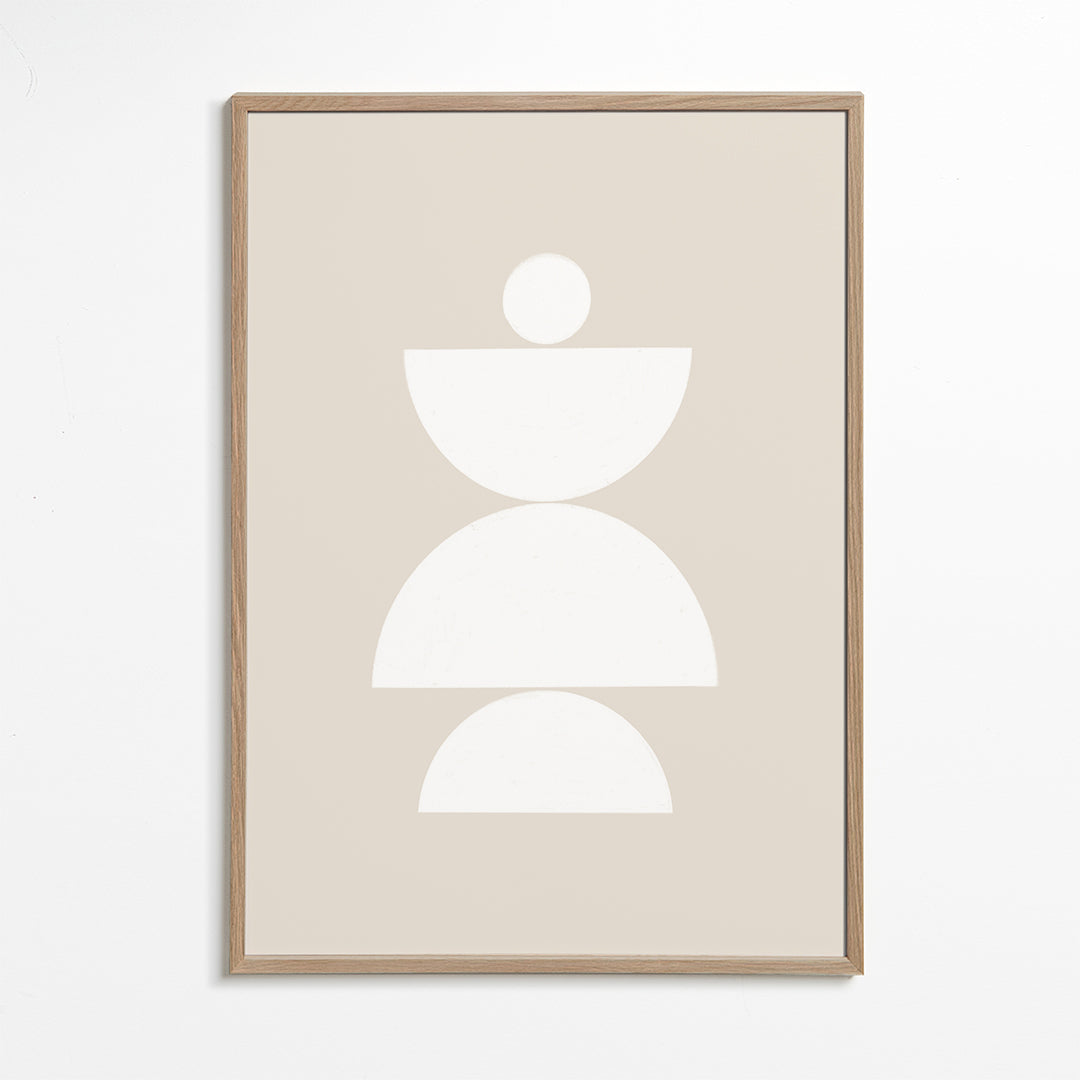 Plakat geometryczny z ułożonymi półokręgami
