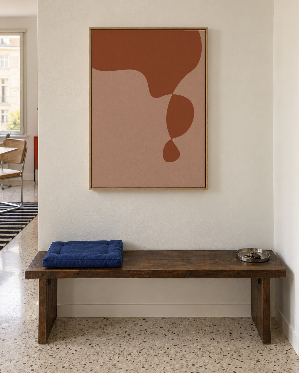 Komorebi I - Framed canvas in an interior
