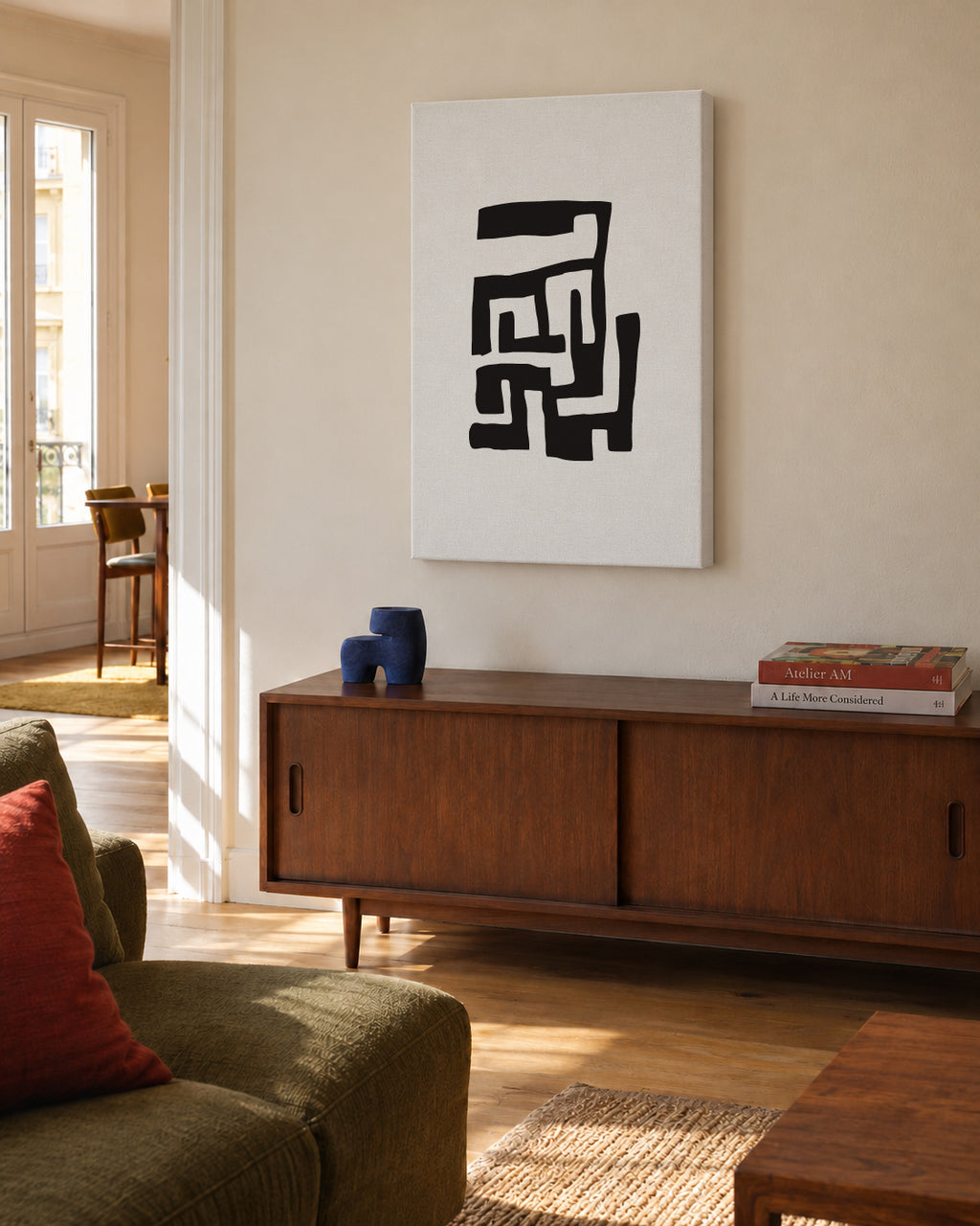 Lost - Unframed canvas in an interior