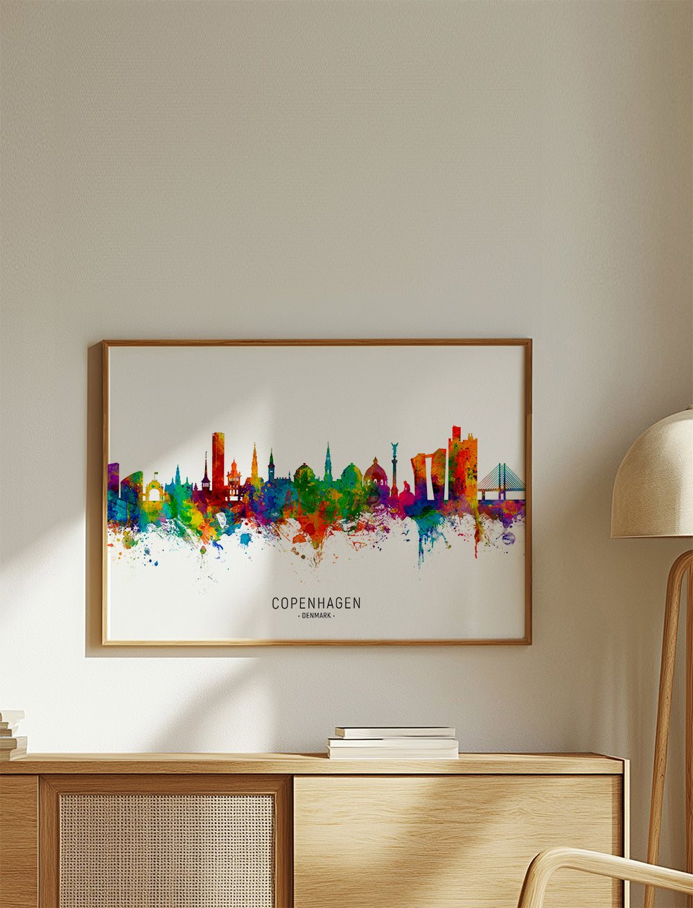 Plakat podróżniczy Panorama Kopenhagi akwarela