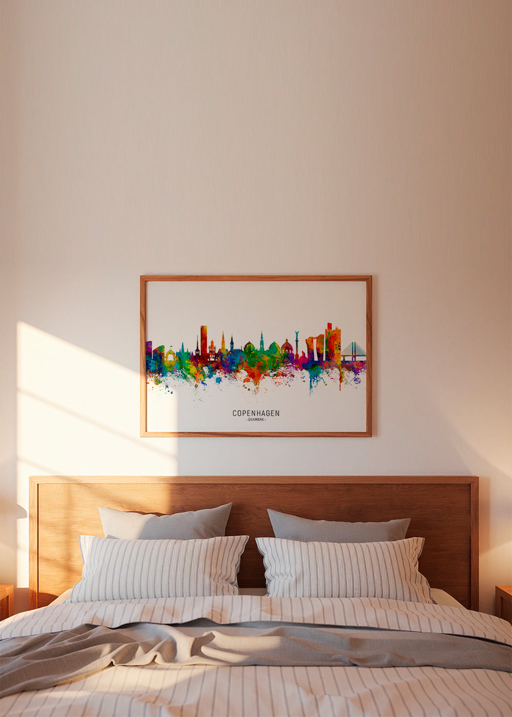 Plakat podróżniczy Panorama Kopenhagi akwarela