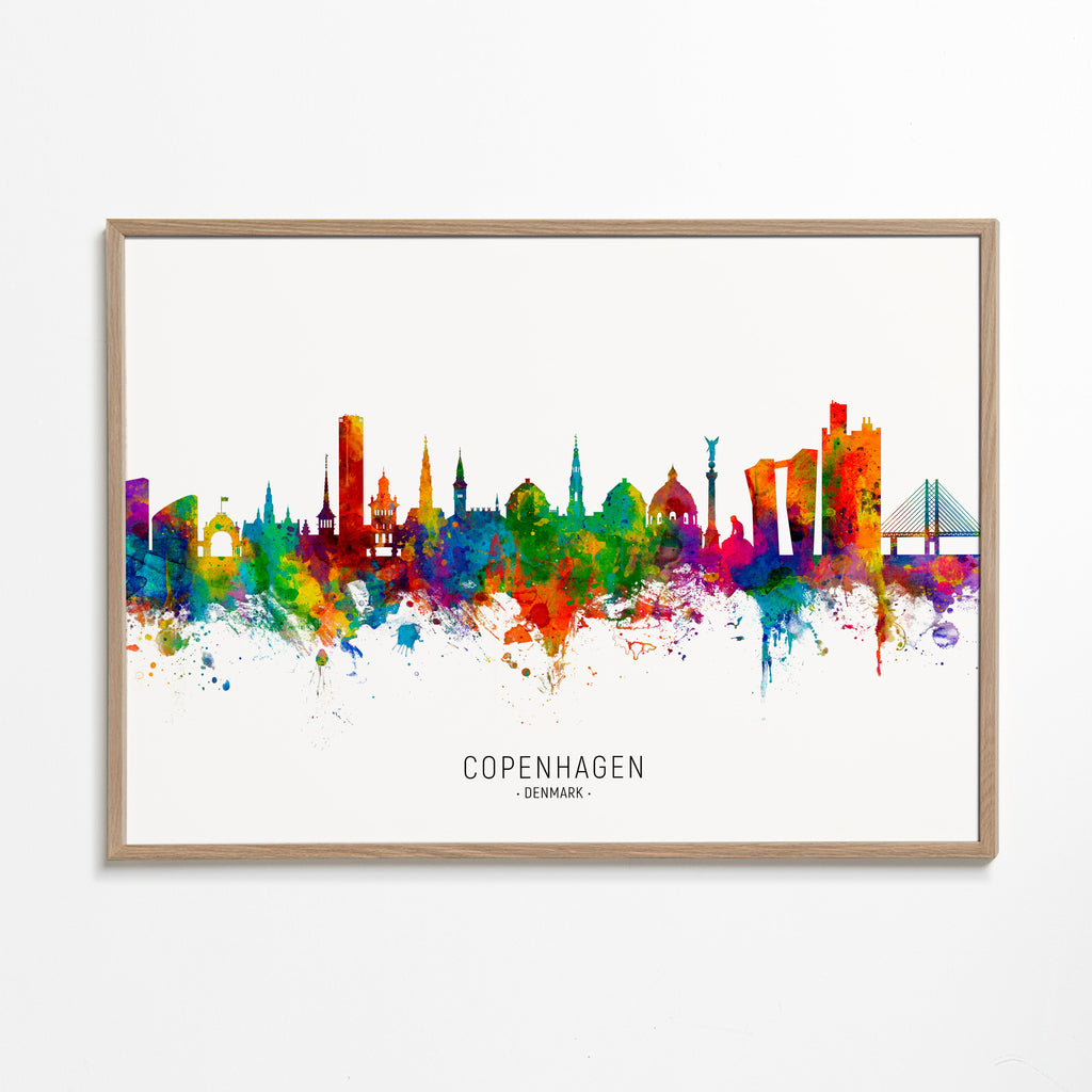 Plakat podróżniczy Panorama Kopenhagi akwarela